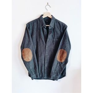 Mens J Crew Button Down Shirt w/ Elbow Patches — Size M